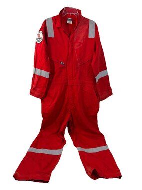 LAPCO FR Flame Resistant Size XL (Actual 40x28) Coveralls Red -see pics GUC